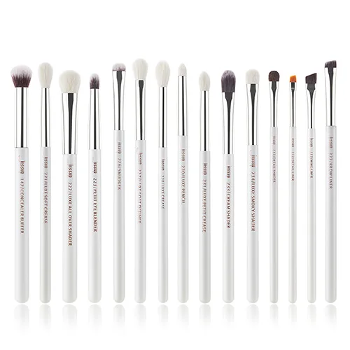 White Silver Jessup beauty 15 шт. набор кистей для макияжа дропшиппинг pinceaux maquillage несколько цветов Подводка для глаз шейдер консилер кисти - Handle Color: White Silver