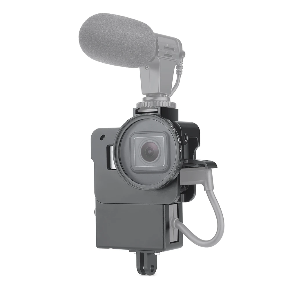 

Для экшн-камеры GoPro видео для рамка клетка для экшн-камеры GoPro Hero 7 6 5 Камера защитная рамка чехол с микрофонный конвертер алюминиевый корпус ...