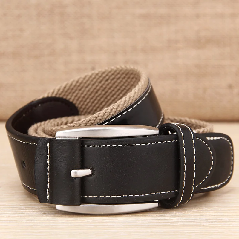 Мужской тканевый ремень Baieku модный дизайнерский из ткани и кожи аксессуары для