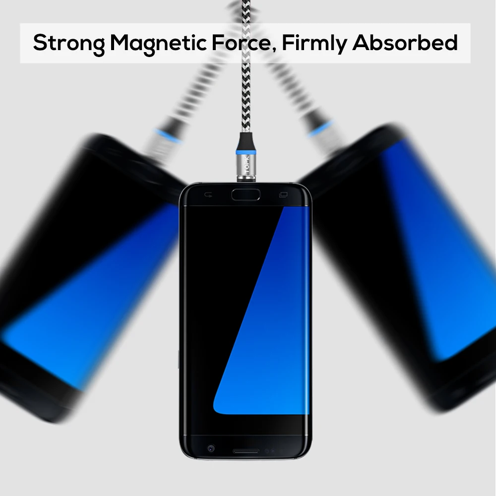 TOPK RLine R светодиодный магнитный Micro USB кабель для Xiaomi Redmi Note 5 samsung Galaxy S7 кабели