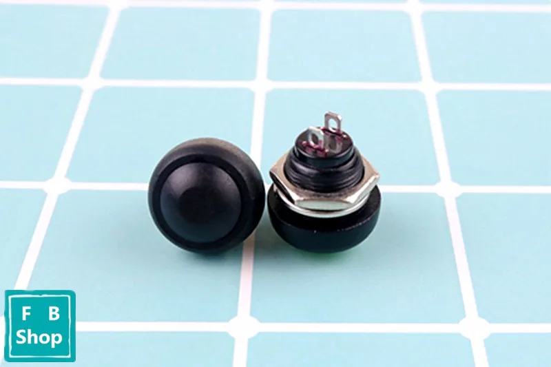 

1pcs 12mm Black Waterproof Momentary Push button Switch Self Return