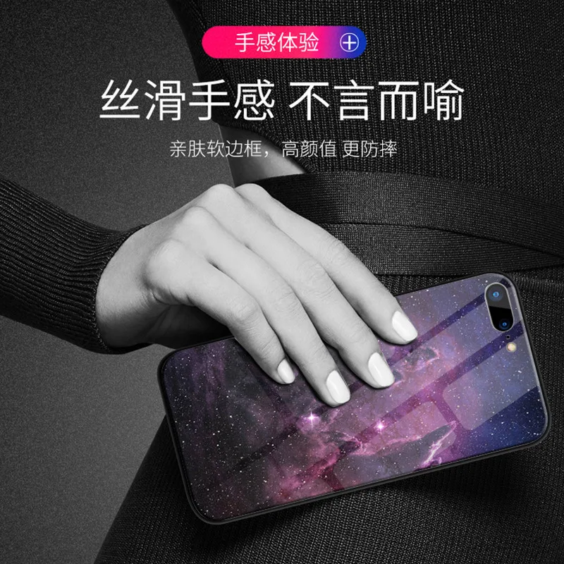 Чехлы для iPhone 6 6s 7 8 Plus plus X чехол TPU глянцевый закаленное стекло задняя крышка