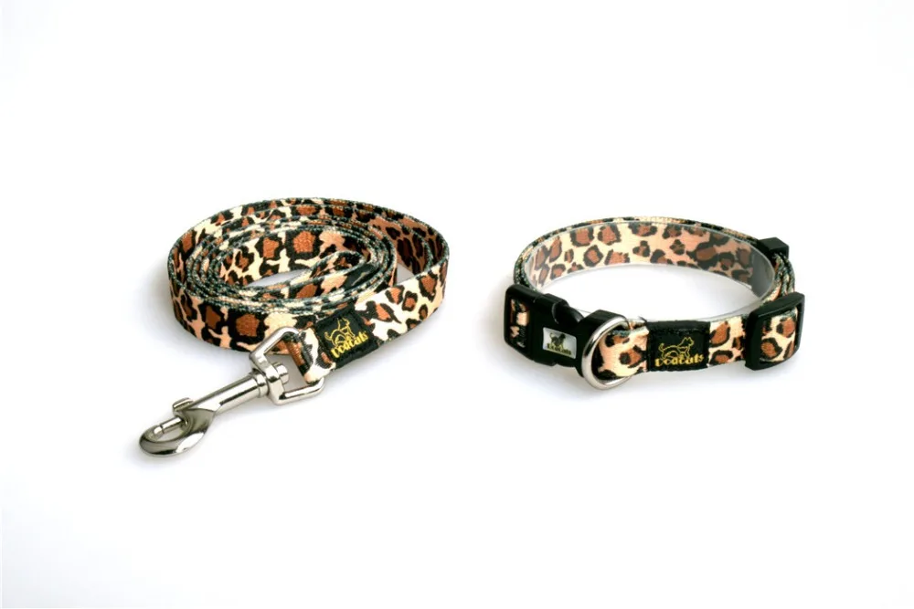 2014 Модные леопардовые ошейники для собак нейлоновые питомцев поводок чихуахуа