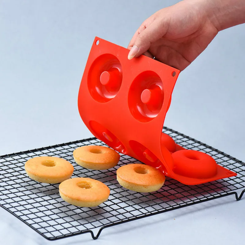 6 полости силиконовые пончики лоток для выпечки антипригарная форма пончиков