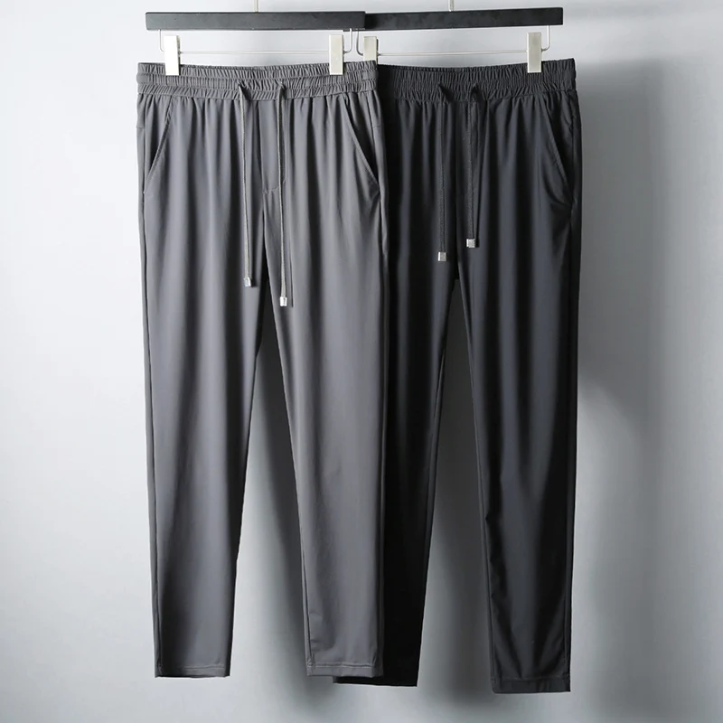 JSBD летние шелковые мужские брюки ультра тонкие Стрейчевые спортивные слипоны на