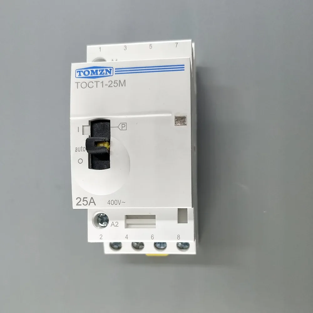 TOCT1 4P 25A 220 V/230 V 50/60HZ Din rail бытовой ac Контактор В соответствии с стандартом с ручным Управление переключатель 4NO или 2NO 2NC или 4NC