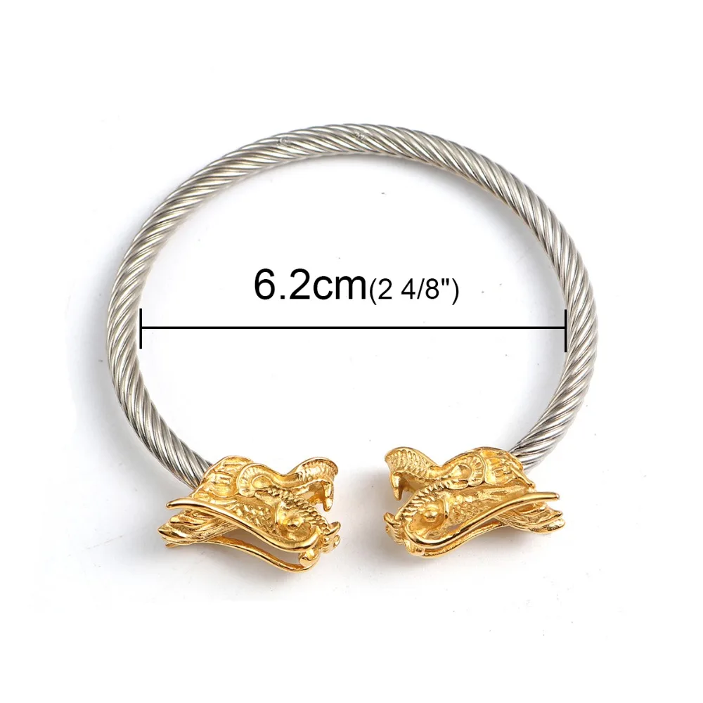 DoreenBeads модный браслет из нержавеющей стали Открытый на запястье браслеты золото