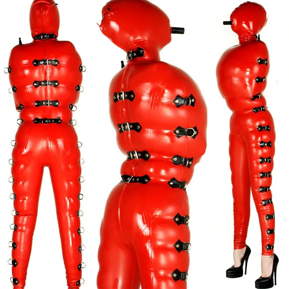 

Latex Rubber Catsuit Badysuit Mask Suit Inflatable Binding bundle Suit Masquerade