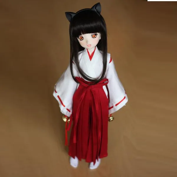 [Wamami] 3 шт. Wihte& Red Inuyasha кимоно Miko Аниме Костюм 1/4 MSD 1/6 1/3 SD DZ кукла BJD Dollfie