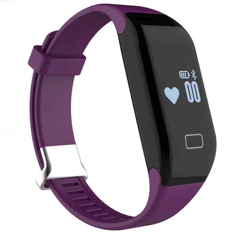 Smartband Purple MOCRUX умный Браслет H3 браслет с монитором сердечного ритма фитнес/трекер активности Смарт часы будильник - Цвет: Smartband Purple