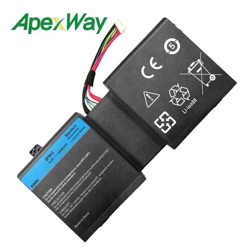 Аккумулятор Apexway 2F8K3 для ноутбука DELL Alienware 17 18 M17X R5 M18X 0KJ2PX KJ2PX G33TT 14 8 в 4400 мАч черный