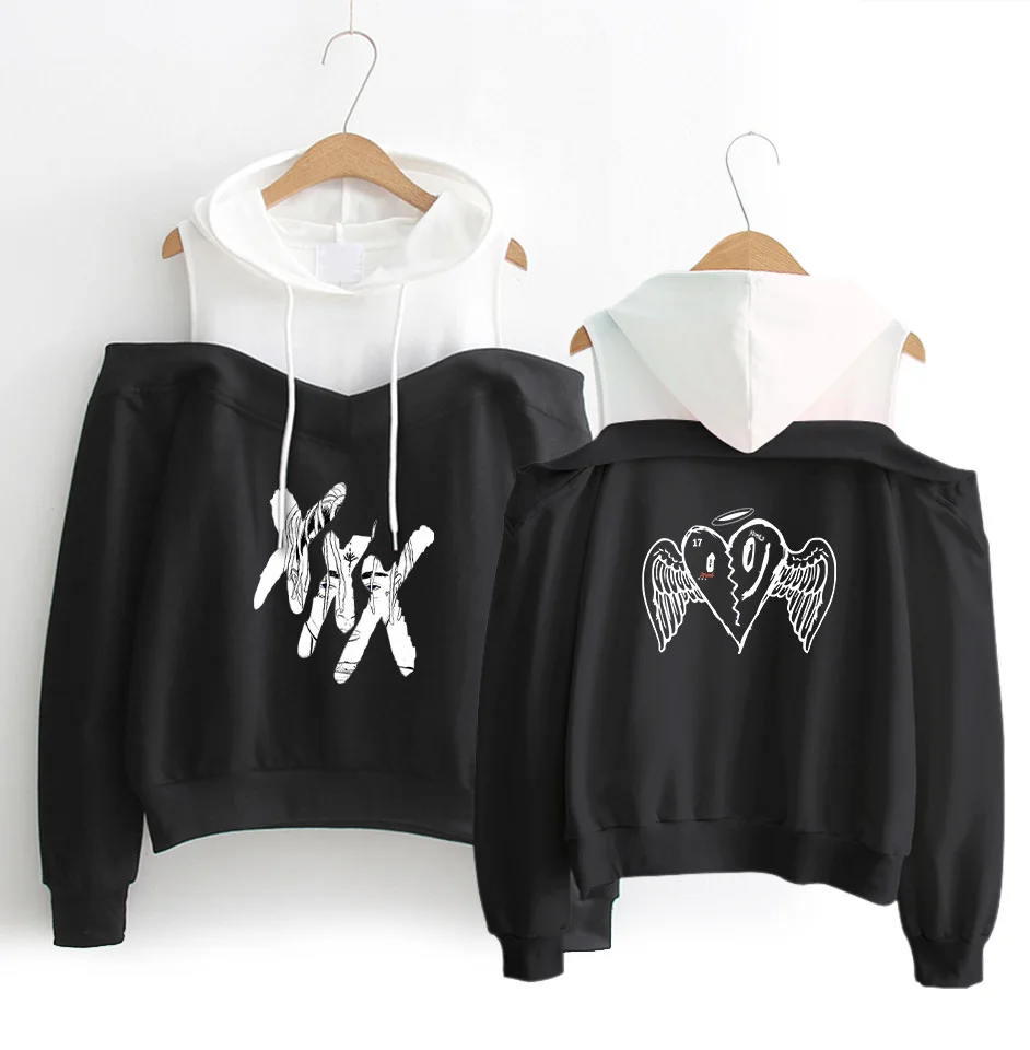 S XL bip XXXTentacion элегантная толстовка с принтом дешево открытыми плечами длинным