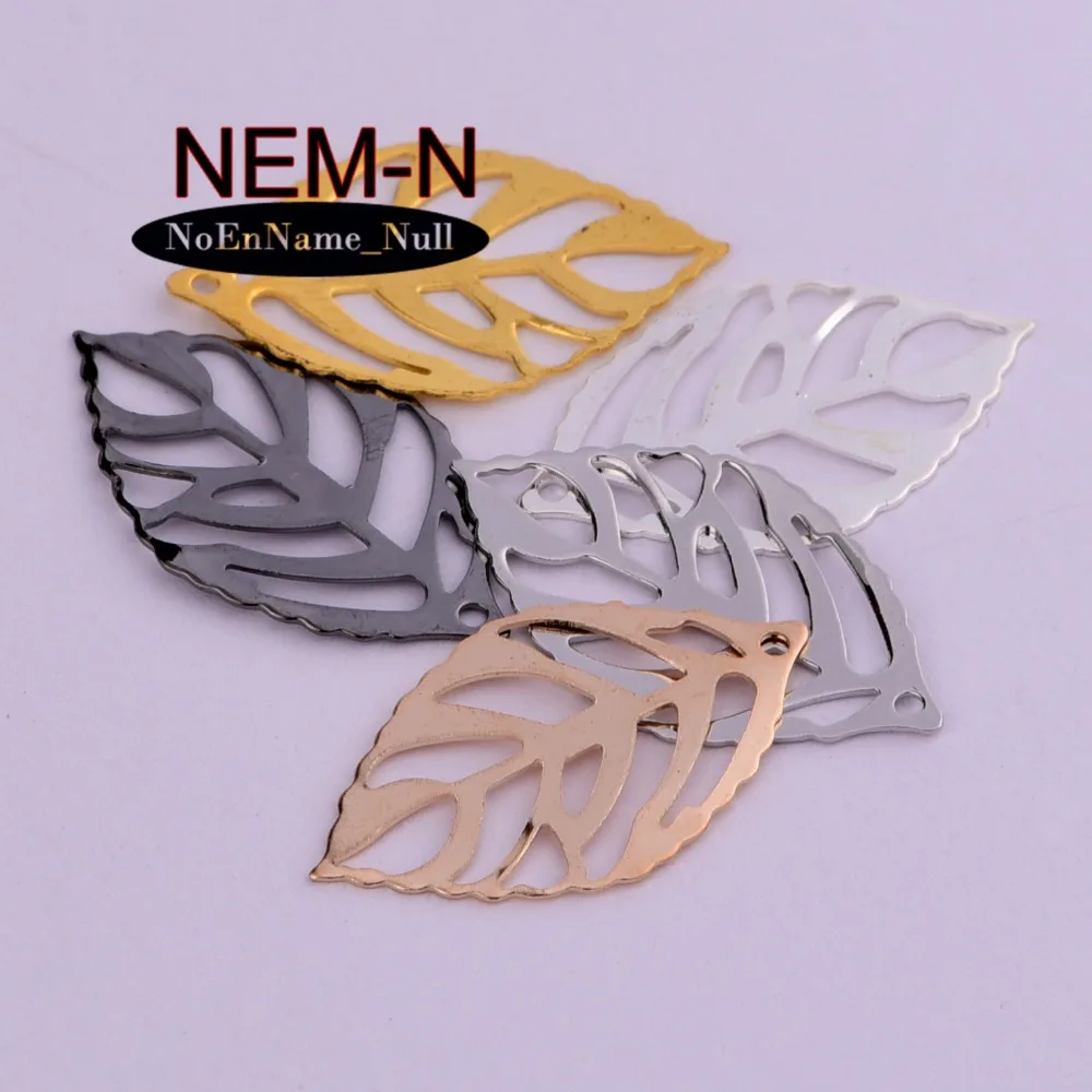 20 шт./лот NEM N 24*14 мм медный лист растения для тела полые листья одно отверстие