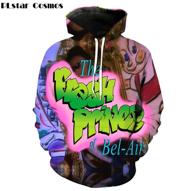 PLstar Cosmos, новые модные толстовки, толстовка с капюшоном с 3D принтом Fresh Prince of Bel Air, повседневная спортивная одежда, R4116