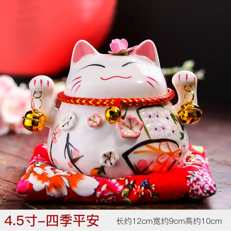 J 4,5 дюймов Lucky Cat Копилка Керамическая Мини-кошка японский стиль открывающийся подарок на праздник украшения в виде животных украшение для дома гостиной - Цвет: J