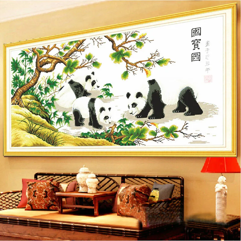 Современный домашний декор 3d национальное достояние животного панды крестом DIY