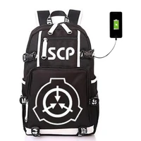 scp special containt procedures foundation usb backpack bag luminous student bookbag rucksack student schoolbag bag travel