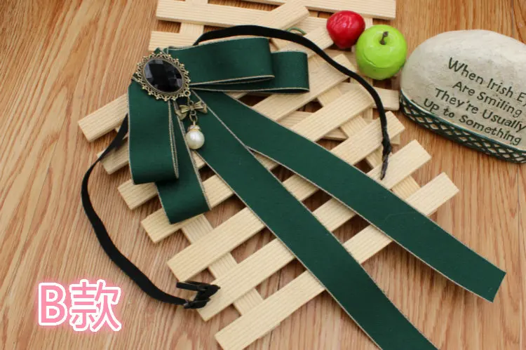 Ribbon Bowtie Элегантный галстук-бабочка для мужчин и женщин на свадьбу, вечеринку, банкет, воротник-рубашка, британский сплав, стразы, жемчуг, бисер, косплей, Униформа, лента, галстук-бабочка - Цвет: Ribbon Bowtie