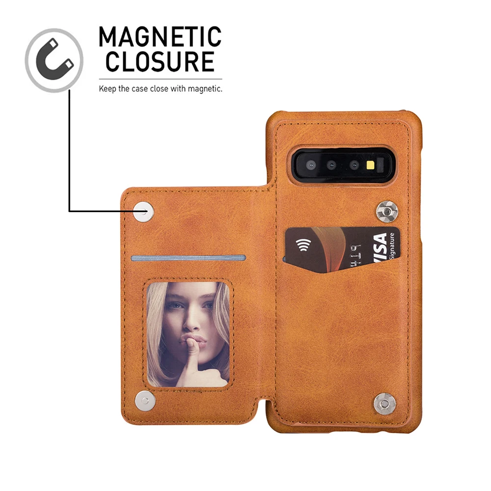 Чехол для Samsung Galaxy S10E S10 S9 S8 Plus Note 9 8 чехол-бумажник телефона кожаный