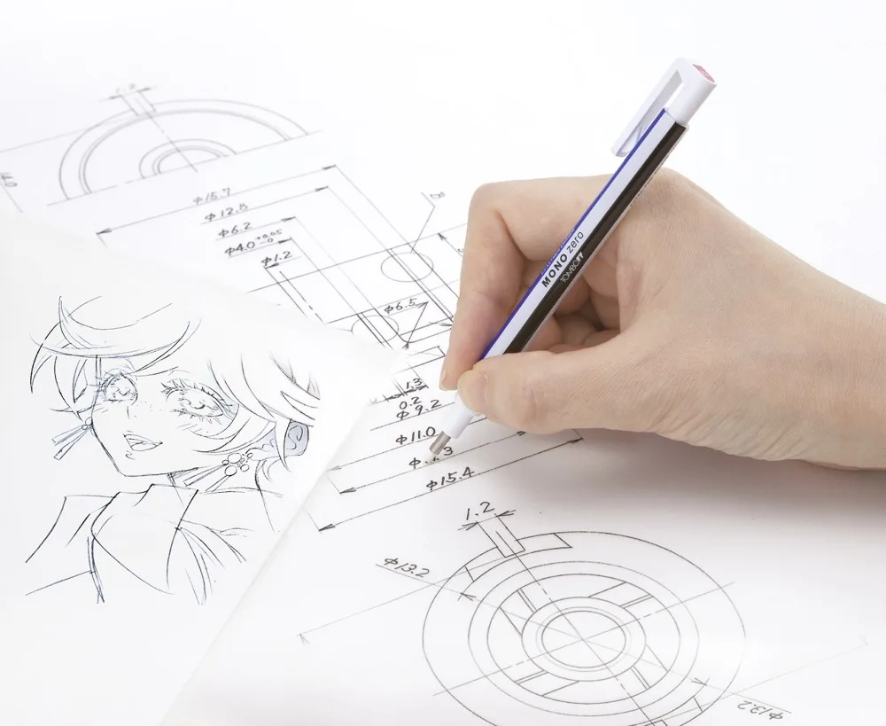 Tombow моно ноль ластик плоский/супер тонкий резиновый наконечник ручка Тип Профессиональный высокоточный карандаш ластик для манги изюминка