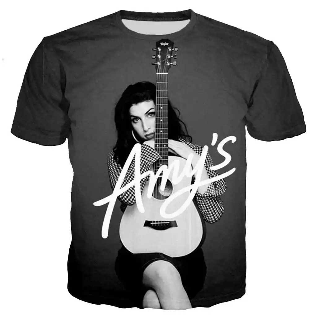 Новое поступление amy winehouse с гитарой 3D принтом для мужчин и женщин модная крутая