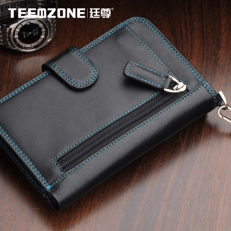 2018 Для мужчин кошельки Teemzone бренд s бумажник из натуральной кожи клатчи портмоне