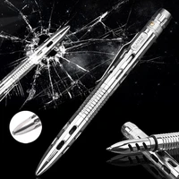 mammuthus t02 self defense tactical pen edc stainless steel tool w bottle opener saw flashlight allen key tungsten head breaker