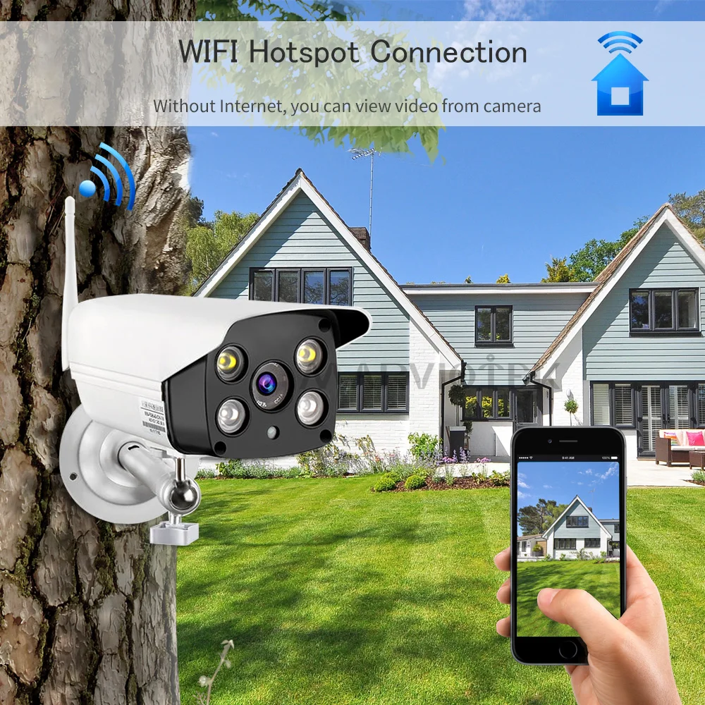Беспроводная ip камера наружная 720P Wifi видеонаблюдение Водонепроницаемая