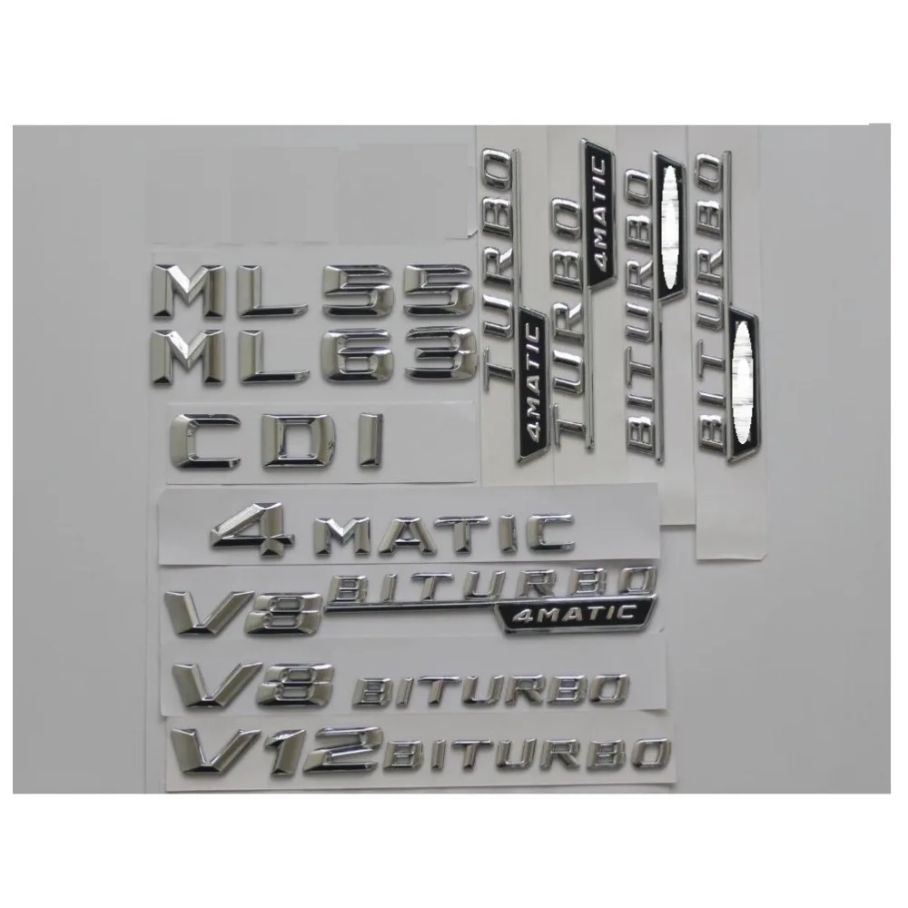 3D хромированный пластмассовый Автомобильный багажник буквы заднего вида значки