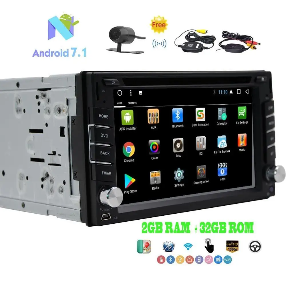 Android 7 1 автомобильный стерео 2 Din в тире gps Navi Восьмиядерный 6 &quotАвтомобильный dvd