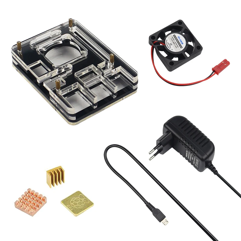 Raspberry Pi 3 Model B акриловый корпус + вентилятор процессора 5 В 3A адаптер питания