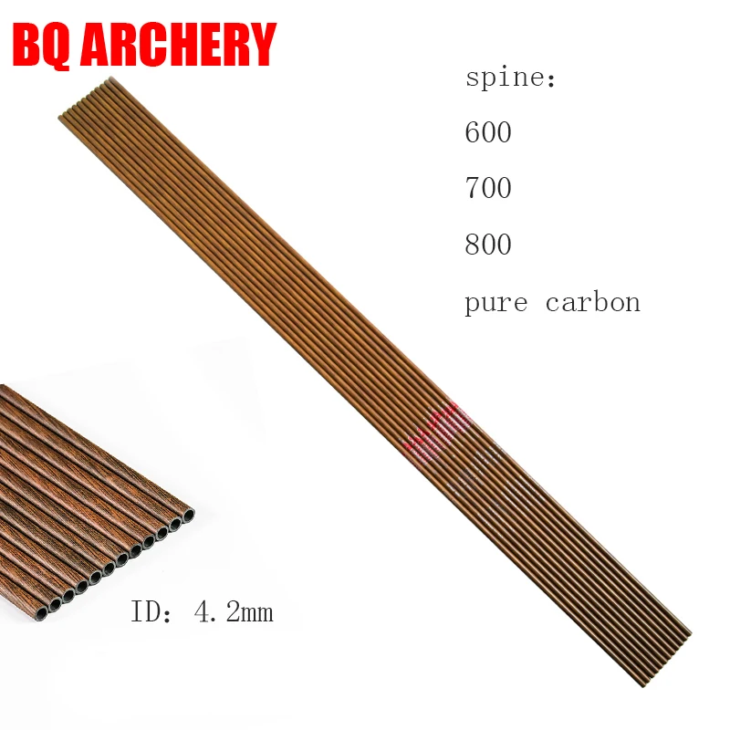 Стрелы из чистого карбона со стрелами шпиндель 700 800 деревянная оболочка ID мм для
