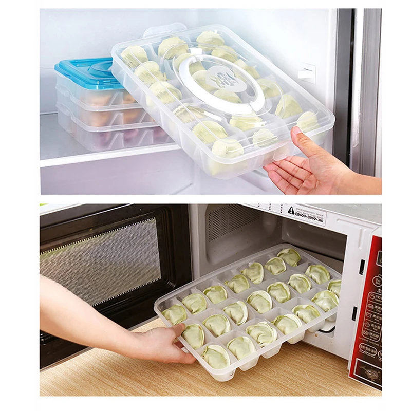 

1PCS Refrigerator Keeping Plastic Storage Case Holder 4 Layers Portable Dumpling Box Container Holder Kitchen Storage Box