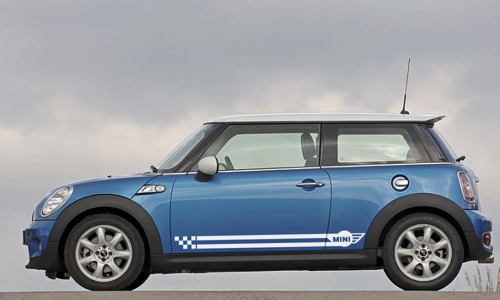 Автомобильная дверь боковой юбки тела полоска на талии Наклейка для MINI Cooper One S JCW R50 R55 R56 R57 F54 F55 F60 земляк аксессуары