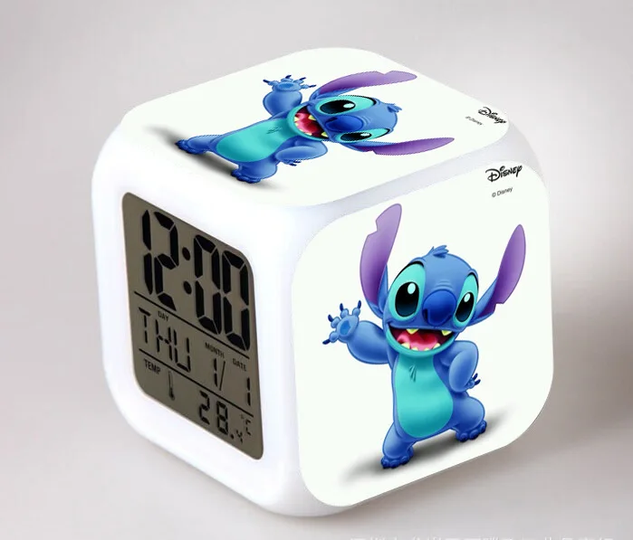 4 Lilo& Stitch мультфильм детский будильник wekker цифровой будильник игрушки led reloj despertador wake up light reveil настольные часы - Цвет: 4