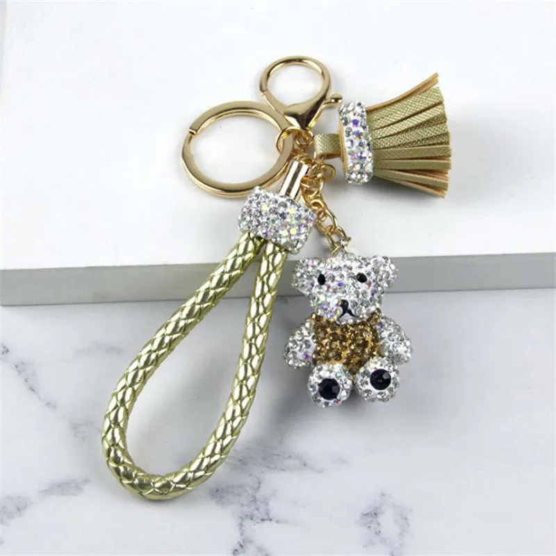 Diamond Симпатичный мини медведь кукла брелок Подвеска плюшевые игрушки Дамы