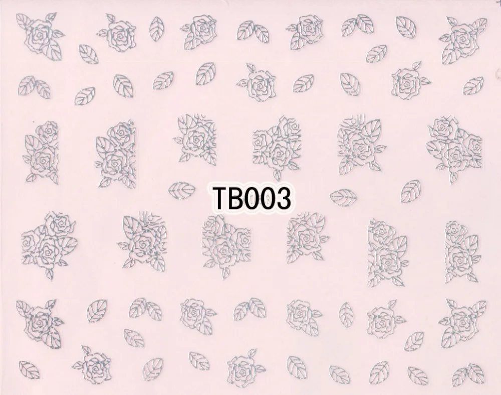 Цвета: золотистый серебристый самоклеющиеся 3D ногтей Наклейка Татуировка масло