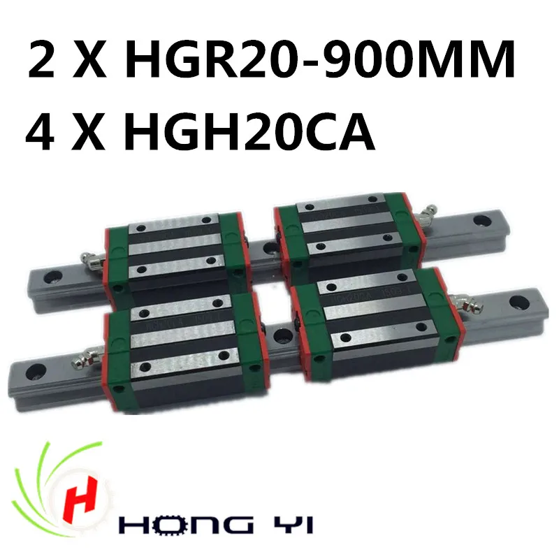 2 шт. HIWIN Carril линейный рельс 900 мм линейные рельсы HGR20 + 4 рельсовый блок HGW20CA HGH20CA для