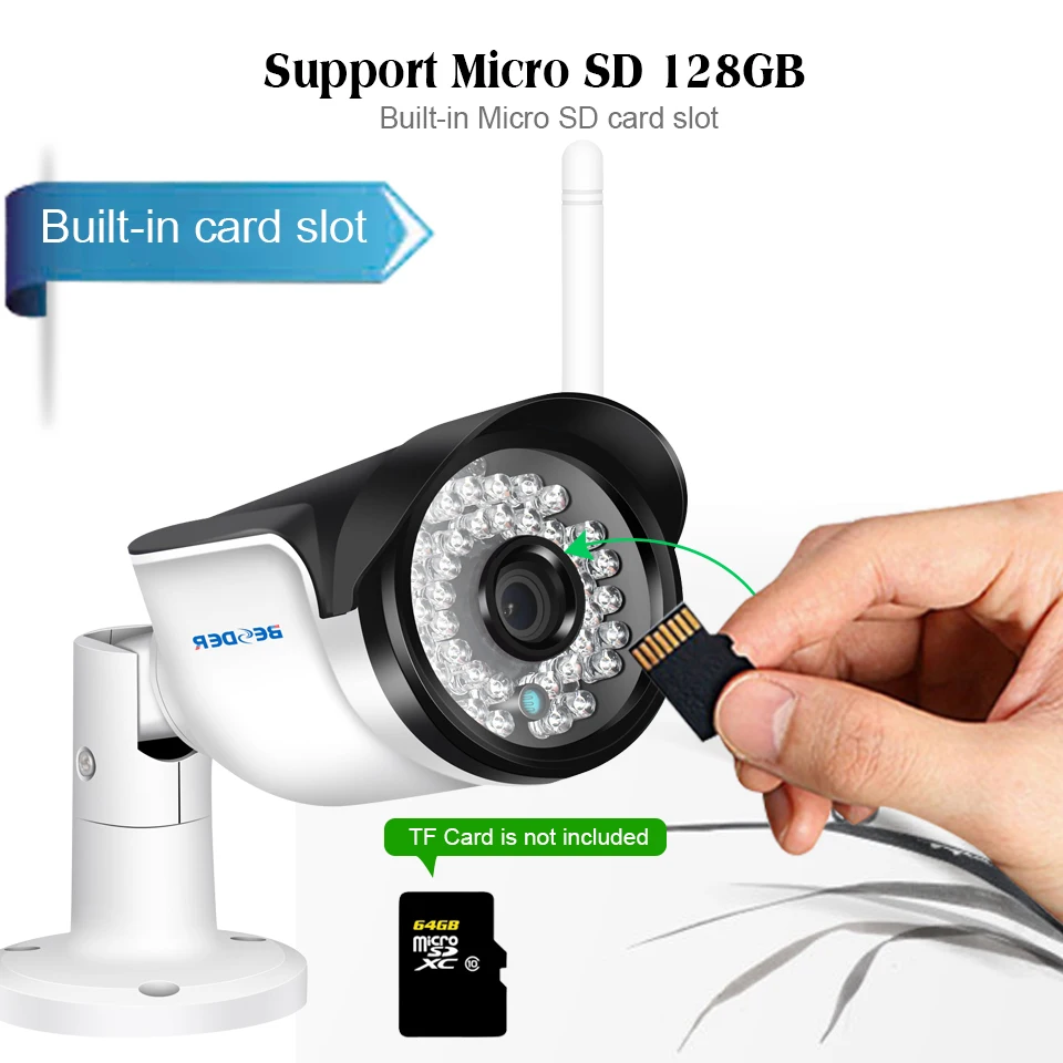 Besder Yoosee наружная ip-камера наблюдения WiFi детектор движения RTSP камера onvif CCTV WiFi Проводная с sd-картой слот IP66 металл