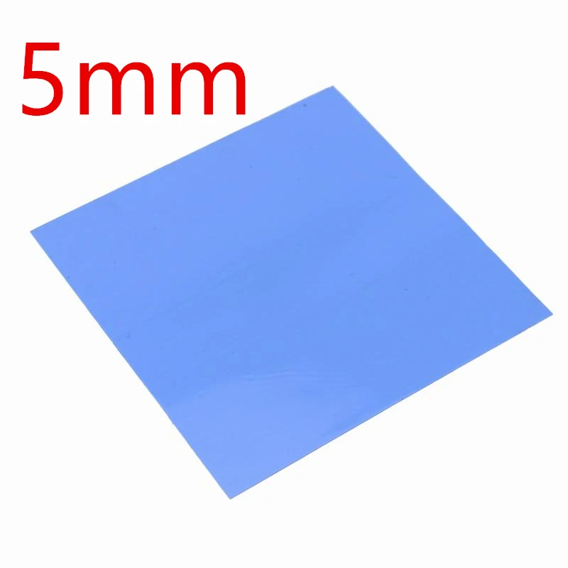 5PCS 5mm 5 шт./партия синий 100x100x0,5 мм 1 мм 1,5 мм 2 мм 2,5 мм 3 мм 4 мм 5 мм GPU IC Теплопроводящая силиконовая прокладка - Цвет лезвия: 5PCS 5mm