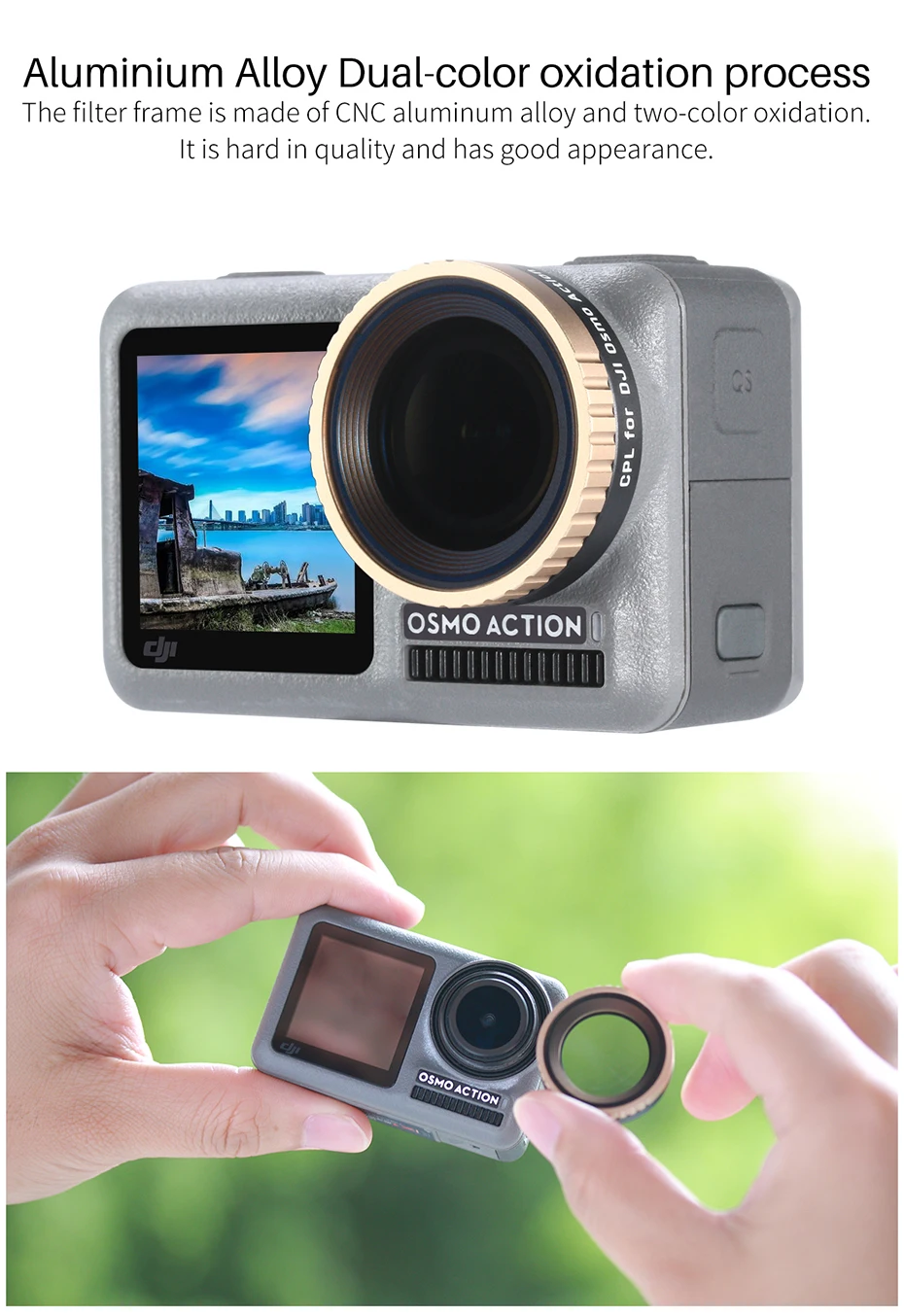 Ulanzi CPL ND фильтр для Dji Osmo Action ND8 ND16 ND32 ND64 Оптическое стекло для экшн-камеры фильтр для Osmo Action