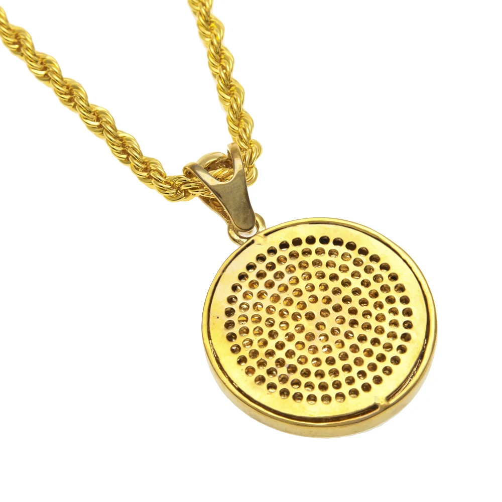 Роскошное ожерелье Девы Марии с подвеской для мужчин золотого цвета религиозная