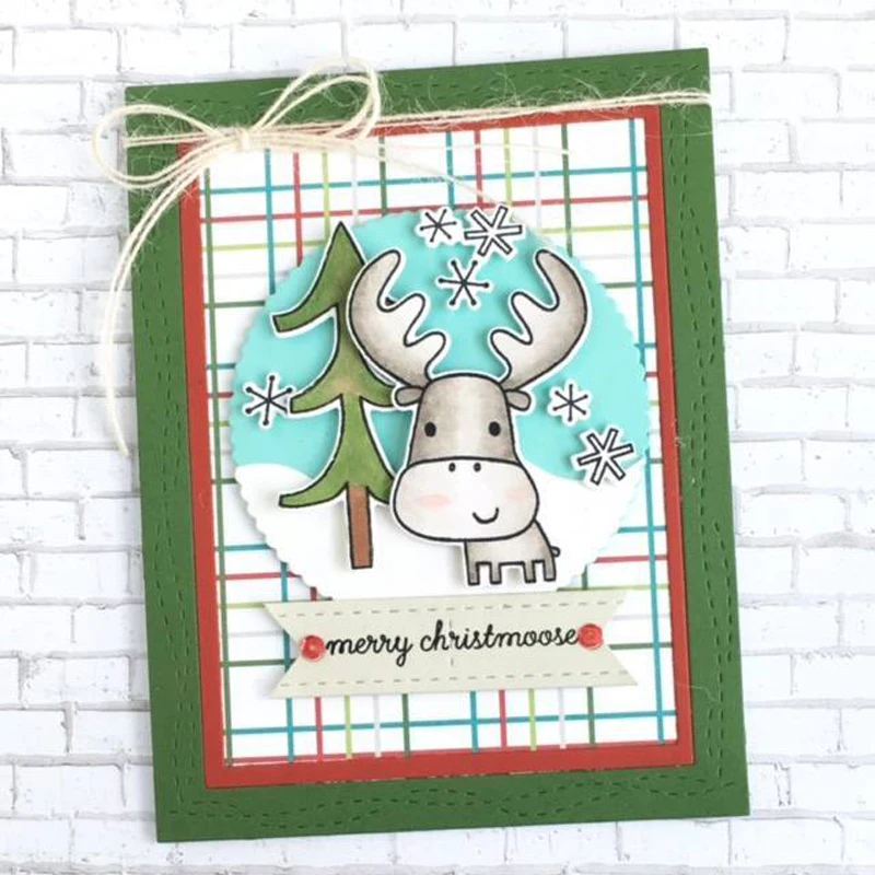 Набор прозрачных силиконовых штампов Merry Christmoose для скрапбукинга/фотоальбома