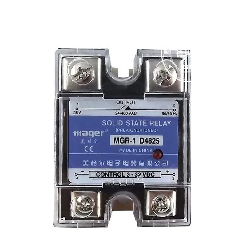 

Single Phase Solid State Relay SSR 25A MGR-1 D4825 3-32VDC 2pcs/lot