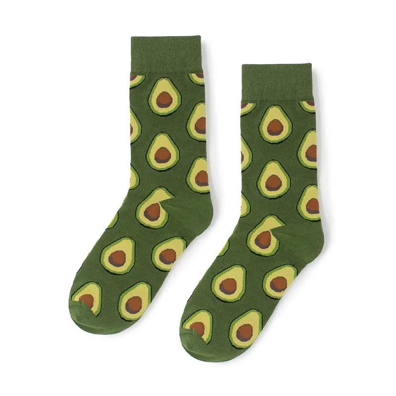 Avocado Авокадо омлет бургер суши яблоко завод фрукты еда носки короткие носки хлопковые с забавным женские зимние мужские унисекс счастливые носки женские - Цвет: Avocado