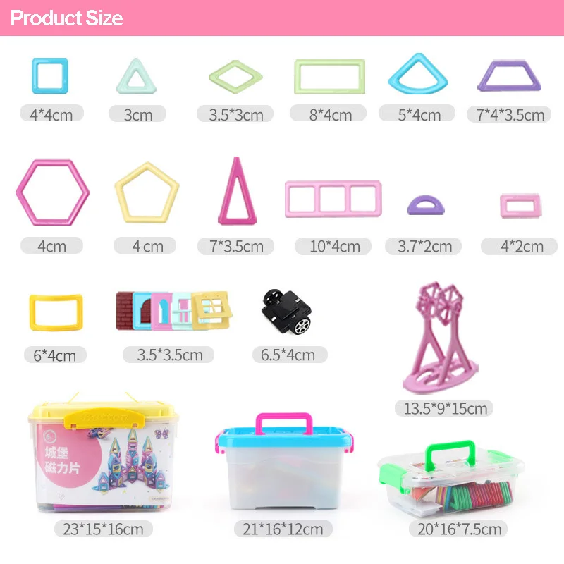 Оптовая продажа магнитные блоки в виде замка дизайнерские строительные игрушки