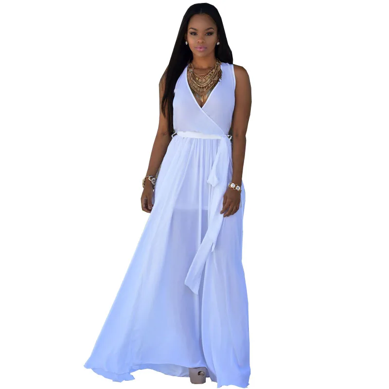 Платье женское длинное в стиле бохо пикантное Бандажное зеленом и белом цвете с