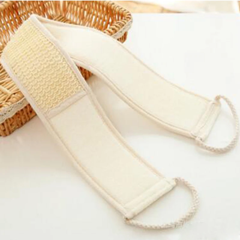 

FEIGO 1Pc Quality Natural Ramie Back Exfoliating Strap Bath Shower Body Scrub Sponge Towel Body Wash Bathroom Accessories F11