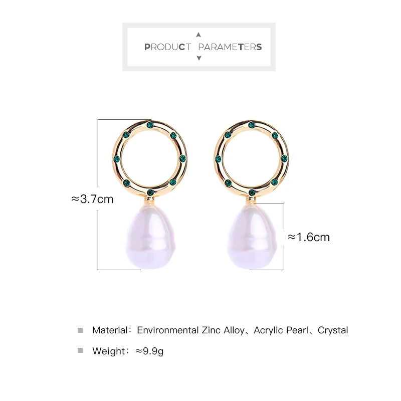 Классические серьги с имитацией жемчуга простые элегантные кристаллами женские