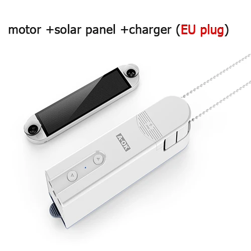 set A with EU plug A-OK управление приложением литиевая аккумуляторная батарея умный цепной двигатель wth солнечная панель тенты ролик вертикальный Венецианский Зебра Римский - Цвет: set A with EU plug